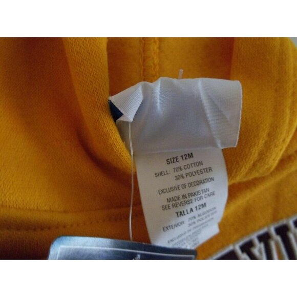 NCAA ASU Sun Devils Baby Hoodie Yellow Sweatshirt Pullover Arizona State 12 Mos - Picture 6 of 8